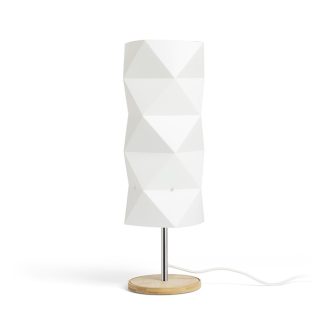   RENDL R13320 ZUMBA asztali lámpa, dekoratív fehér PVC/fa/króm