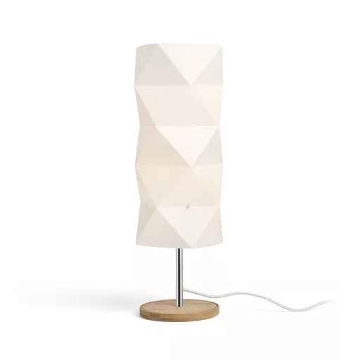 ZUMBA stolní  bílé PVC/dřevo/chrom 230V LED E14 11W