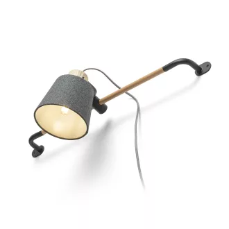   CHOUPETTE nástěnná posuvná černošedá textil/dřevo 230V LED E27 11W
