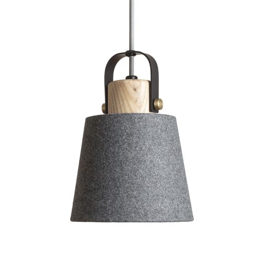 RENDL R13650 CHOUPETTE függőlámpatest, gyengéd feketésszürke textil/fa