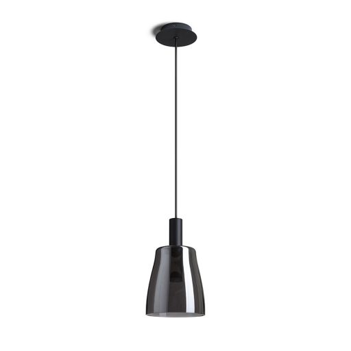 RENDL R13652 BELLINI LED függőlámpatest, üveg fekete füstüveg