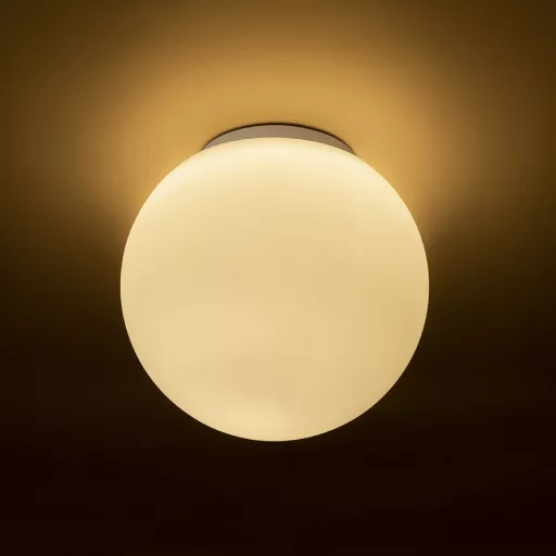 BOLLY 26 stropní opálové sklo/chrom 230V LED E27 15W IP44