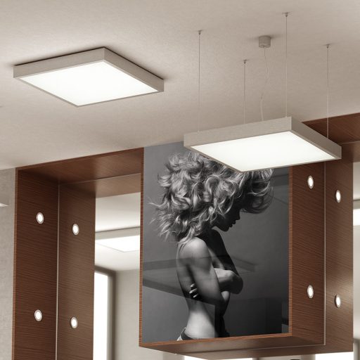 RENDL R13714 STRUCTURAL LED függőlámpatest, szögletes műszaki szálcsiszolt alumínium