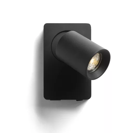 VOLTERA USB nástěnná černá 230V LED GU10 9W