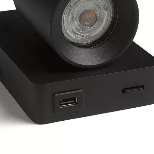VOLTERA USB nástěnná černá 230V LED GU10 9W