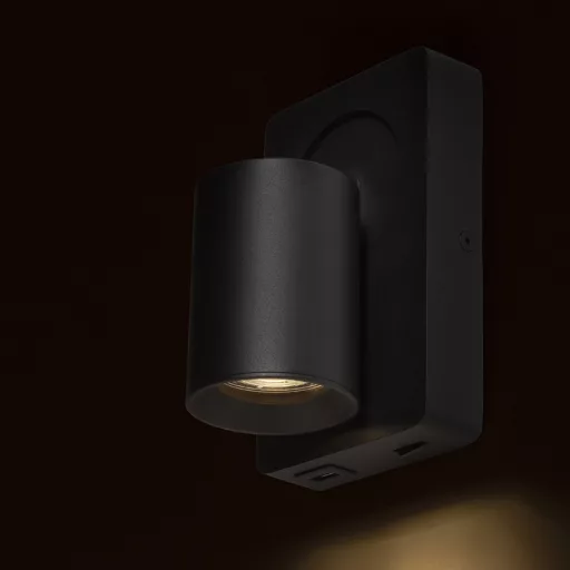 VOLTERA USB nástěnná černá 230V LED GU10 9W