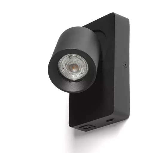 VOLTERA USB nástěnná černá 230V LED GU10 9W