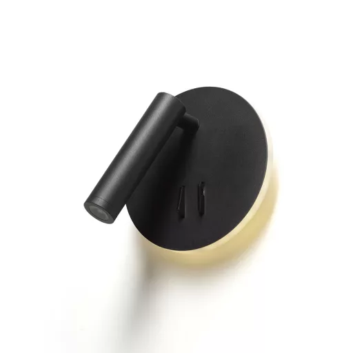 THALIA nástěnná černá satinovaný akryl 230V LED 6+3W 3000K