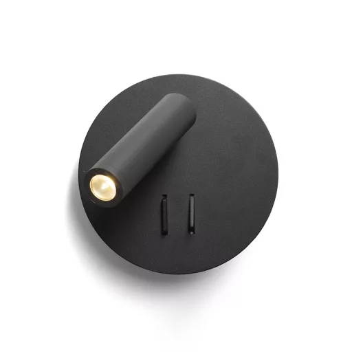 THALIA nástěnná černá satinovaný akryl 230V LED 6+3W 3000K