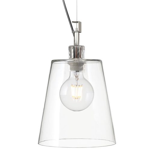 RENDL R13826 BABU függőlámpatest, üveg átlátszó üveg/króm