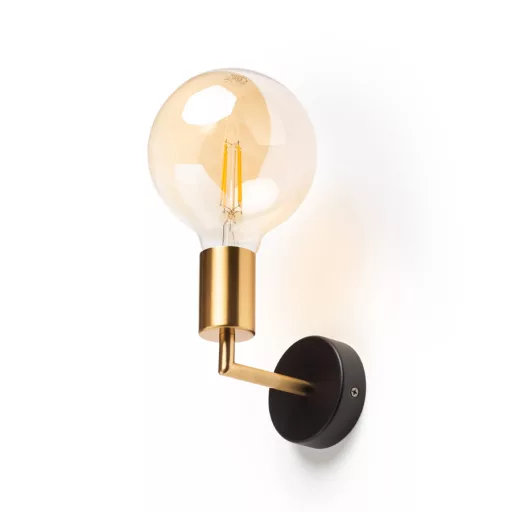 ARAQ nástěnná česaná mosaz/černá 230V LED E27 15W