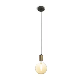 ARAQ závěsná česaná mosaz/černá 230V LED E27 15W