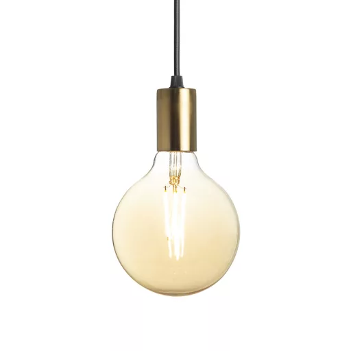 ARAQ závěsná česaná mosaz/černá 230V LED E27 15W