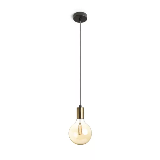 ARAQ závěsná česaná mosaz/černá 230V LED E27 15W
