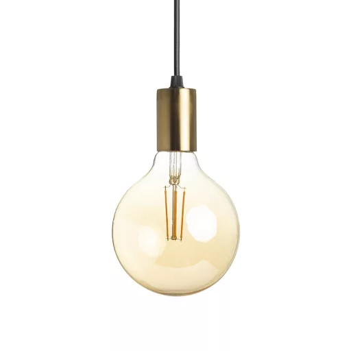 ARAQ závěsná česaná mosaz/černá 230V LED E27 15W