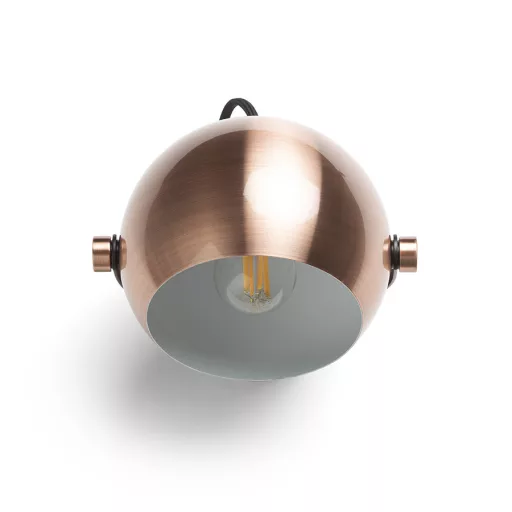 AGNETA přisazená česaná měď/černá 230V LED E27 11W
