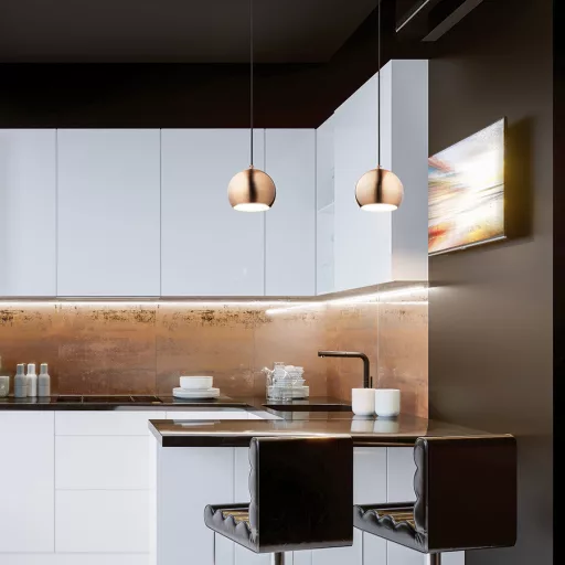 AGNETA závěsná česaná měď 230V LED E27 11W