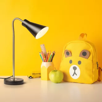   ANIKA asztali lámpa matt fekete matt nikkel 230V LED E27 15W