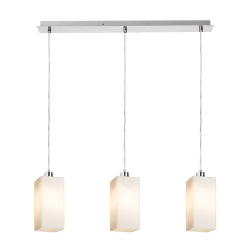 LIZ III 60 závěsná opálové sklo/matný nikl 230V LED E27 3x15W