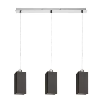LIZ III 60 závěsná černá sklo/chrom 230V LED E27 3x15W