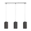 LIZ III 60 závěsná černá sklo/chrom 230V LED E27 3x15W