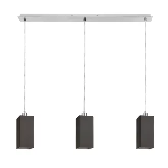 LIZ III 80 závěsná černá sklo/chrom 230V LED E27 3x15W