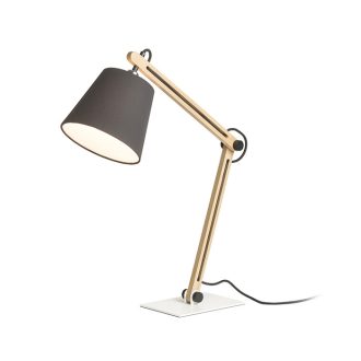   RENDL R14032 NIZZA asztali lámpa, dolgozólámpa Polycotton fekete/fa
