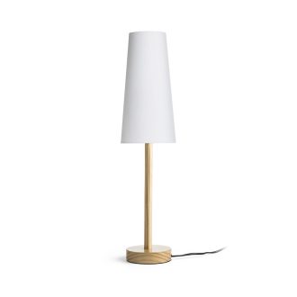   RENDL R14034 MAUI/CONNY asztali lámpa, dekoratív Polycotton fehér/fa