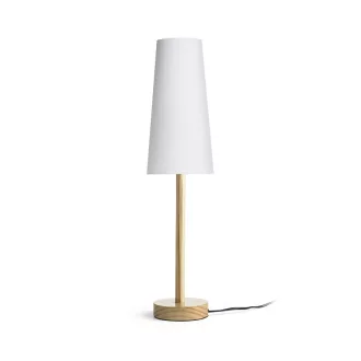   MAUI/CONNY 15/30 asztali lámpa  Polycotton fehér/fa 230V LED E27 11W