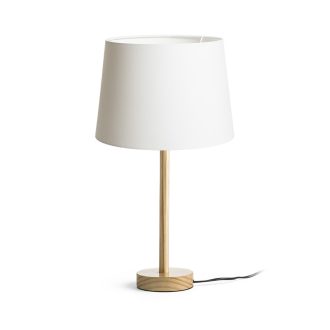   RENDL R14035 MAUI/AMBITUS asztali lámpa, dekoratív Polycotton fehér/fa