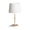 KEITH/AMBITUS 30 asztali lámpa USB-vel  Polycotton fehér/bükk 230V LED E27 15W
