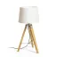 ALVIS/AMBITUS 30 asztali lámpa  Polycotton fehér/bambusz 230V LED E27 15W