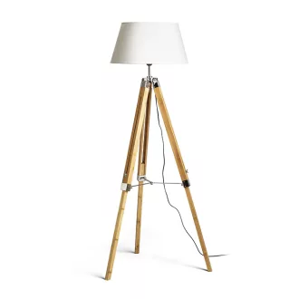   ALVIS/AMBITUS 46 állólámpa fehér bambusz/króm 230V LED E27 15W