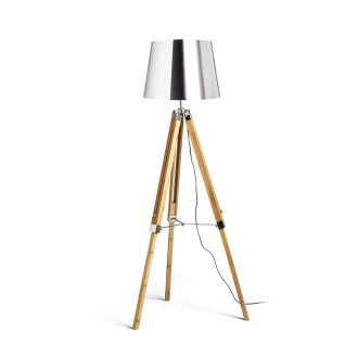   RENDL R14045 ALVIS/ILUSION állólámpa, dekoratív krómozott fólia/bambusz