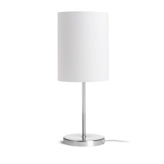   RENDL R14056 NYC/RON asztali lámpa, dekoratív Polycotton fehér/nikkel