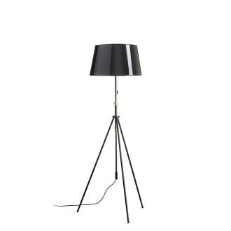   RENDL R14066 LUTON/RIDICK állólámpa, dekoratív csillogó fekete arany fólia/fekete/fém