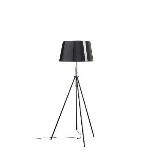 LUTON/RIDICK állólámpa csillogó fekete arany fólia/fekete/fém 230V LED E27 15W