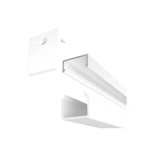 LED PROFILE H felületre szerelhető 1m fehér matt akrilát/alumínium
