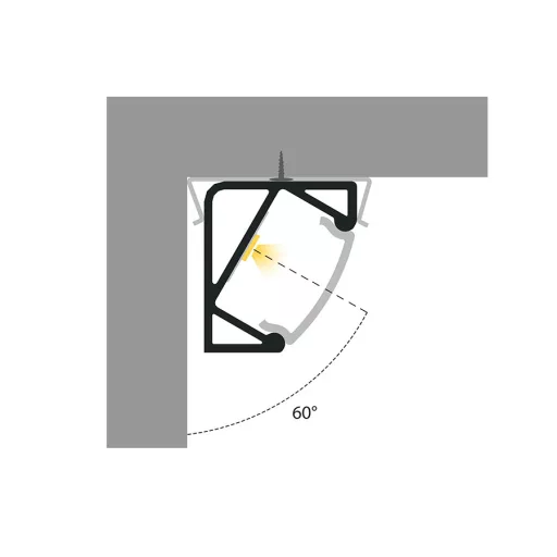 LED PROFILE I 30/60 felületre szerelhető 1m eloxált alumínium/matt akrilát