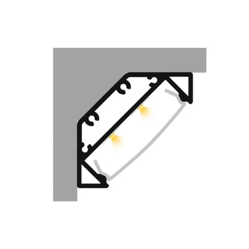 LED PROFILE J felületre szerelhető 1m fehér matt akrilát/alumínium