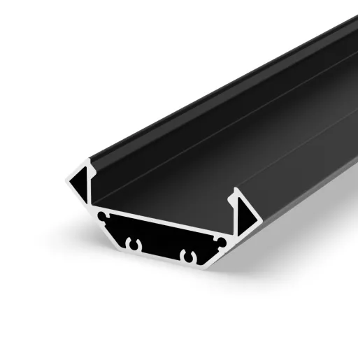 LED PROFILE J felületre szerelhető 1m fekete matt akrilát/alumínium