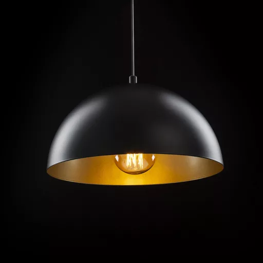 GLADYS 30 závěsná černá/zlatá 230V LED E27 15W