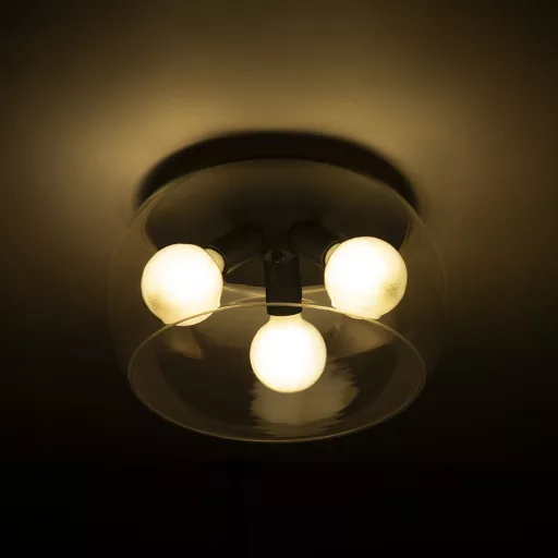 AMANDA stropní matná černá čiré sklo 230V LED E27 3x15W