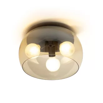   AMANDA stropní matná černá jantarové sklo 230V LED E27 3x15W