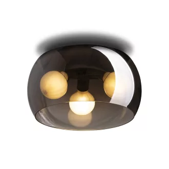   AMANDA stropní matná černá kouřové sklo 230V LED E27 3x15W