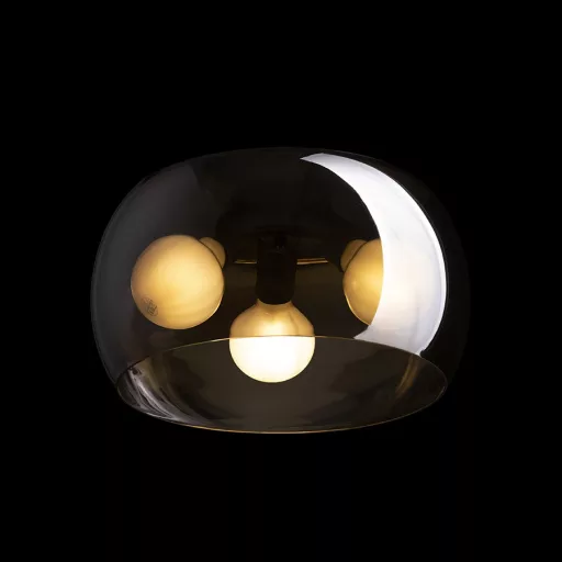 AMANDA stropní matná černá kouřové sklo 230V LED E27 3x15W