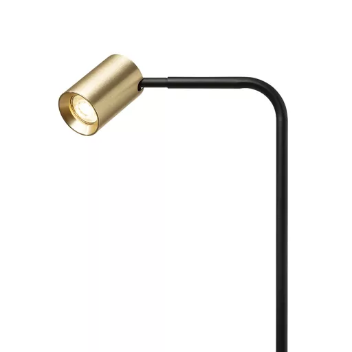 FLYNN I állólámpa  fekete/szálcsiszolt sárgaréz 230V LED GU10 9W