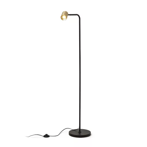 FLYNN I állólámpa  fekete/szálcsiszolt sárgaréz 230V LED GU10 9W