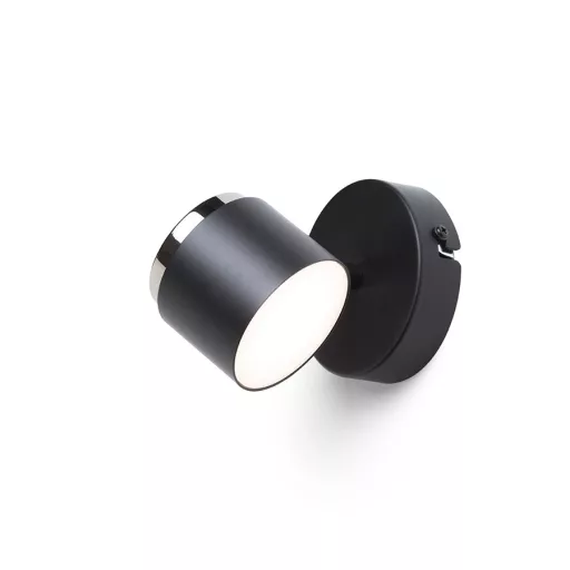 NOVA I nástěnná černá chrom/mléčný akryl 230V LED 4.2W 3000K