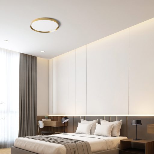 RENDL R14310 SOLEN LED felületre szerelhető lámpatest, kör alakú szálcsiszolt sárgaréz